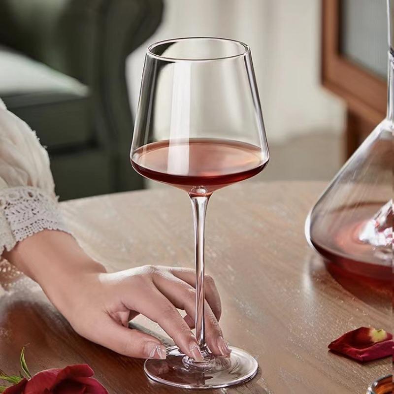 Набор квадратных бокалов для бургундского вина 450 мл - Роскошные хрустальные бокалы, Современные бокалы на ножке для домашнего бара и элегантных званых ужинов