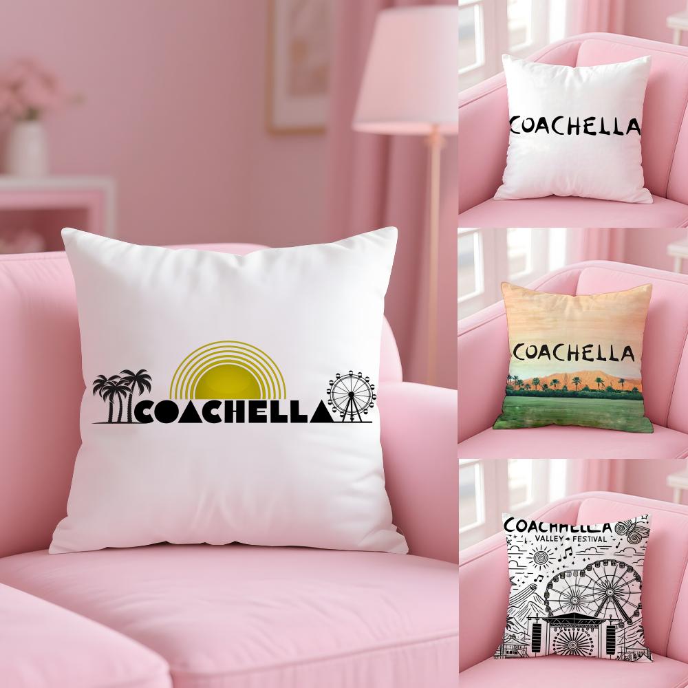 Чехол на подушку Музыкальный фестиваль Coachella Плюшевая ткань Мягкий Двусторонний Печатный Диван Теплый Зимний Домашний Подарок Наволочка