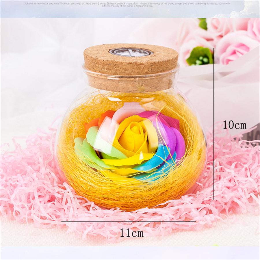 Светодиодный романтический цветок розы, дистанционный светильник, диммер для бутылки, ночник, бутылка с цветком, креативный подарок для девочки, украшение дома