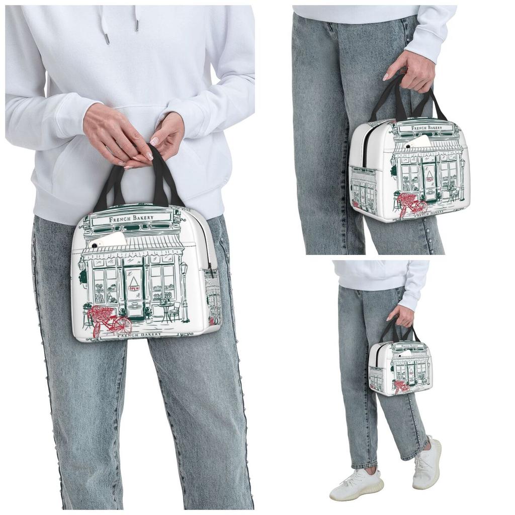 French Bakery Insulated Lunch Bag for Kids School Cooler Thermal Food Box Tote Portable Lunch Boxes Container