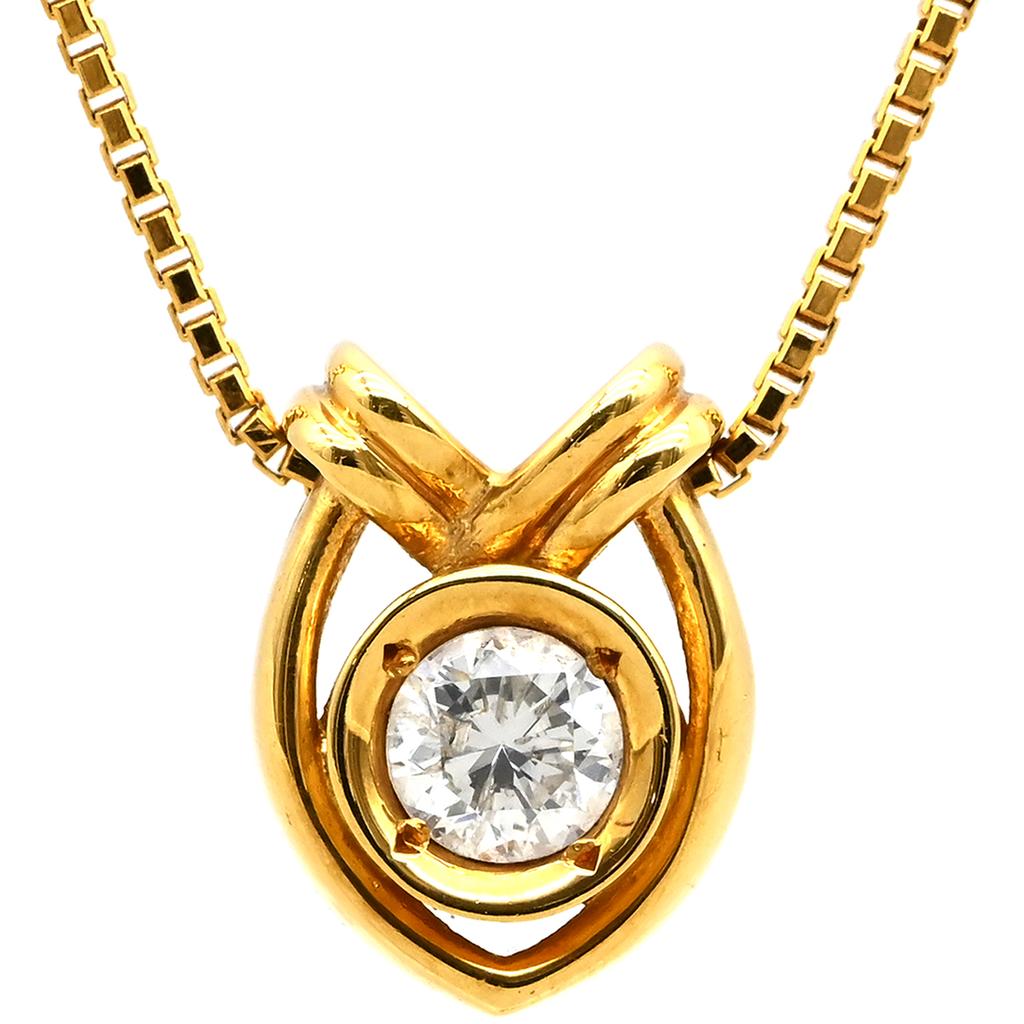 NON BRAND Diamond PendantNecklace 18K Yellow Gold/diamond Array