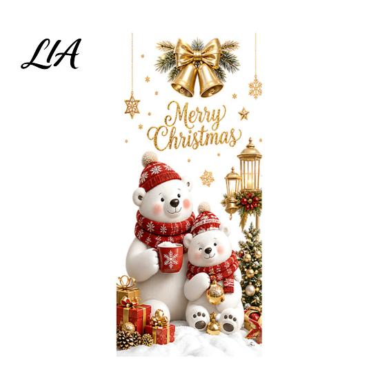 Decorative Stickers for Store Christmas Window Clings, Cute Snowman Santa Penguin Reindeer Waterproof PVC Decor Glass, Reusable Holiday