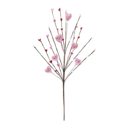 Valentines Day Decorations Red Heart Berries Picks Artificial Valentines Day Floral Cuttings for Home Office Wedding Anniversary Party Decor Gift