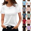 Women's Fashionable Casual Solid Color Short Sleeved Round Neck T-shirt Top