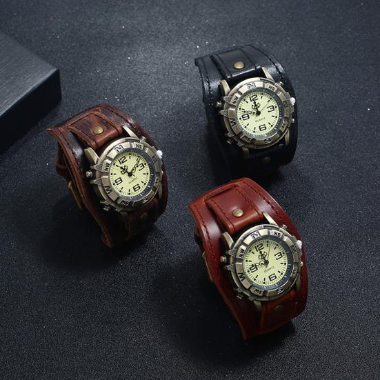 Часы в стиле панк, прочные часы с круглым циферблатом, деловые часы для дома