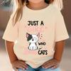 Just A Girl Who Loves Cats Tshirt Girls Harajuku Animal Summer Fashion Kids Clothes Funny Graphic Cute Cat Lover Streetwear