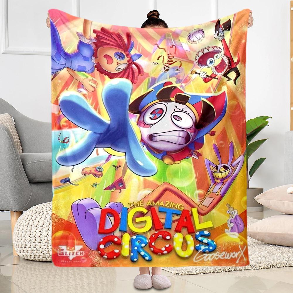 Digital Circus Blanket Soft Warm Cozy Great for Office Chair Picnics Couch Four Seasons Universal Modern Style Best Holiday Gift for Friends Family