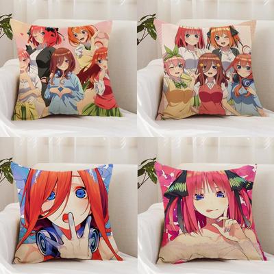 Милая наволочка для подушки "Q-Quintessential Q Quintuplets" — двусторонняя, двойного назначения, подходит для дома и автомобиля.