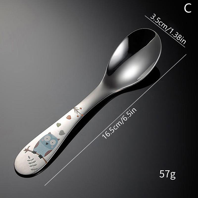 1/4 шт. Детские столовые приборы из нержавеющей стали, мультяшный узор, гравировка, детская посуда, милый набор ложек и вилок, детские столовые приборы для кормления