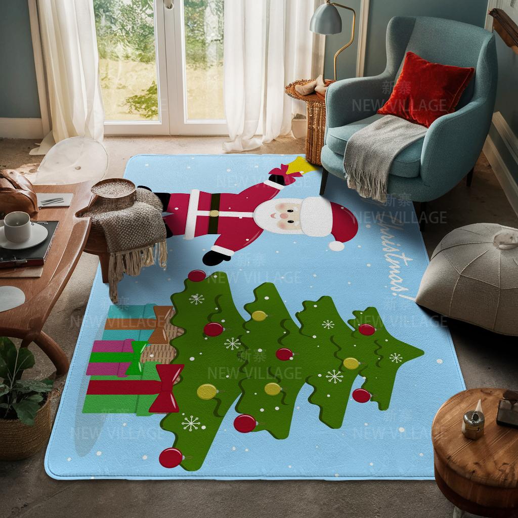 Ковер у входа в дом Домашний коврик у двери Гостиная Ванная Комната Ноги ванная комната Нескользящие коврики с водопоглощением для ванной Счастливого Рождества зима