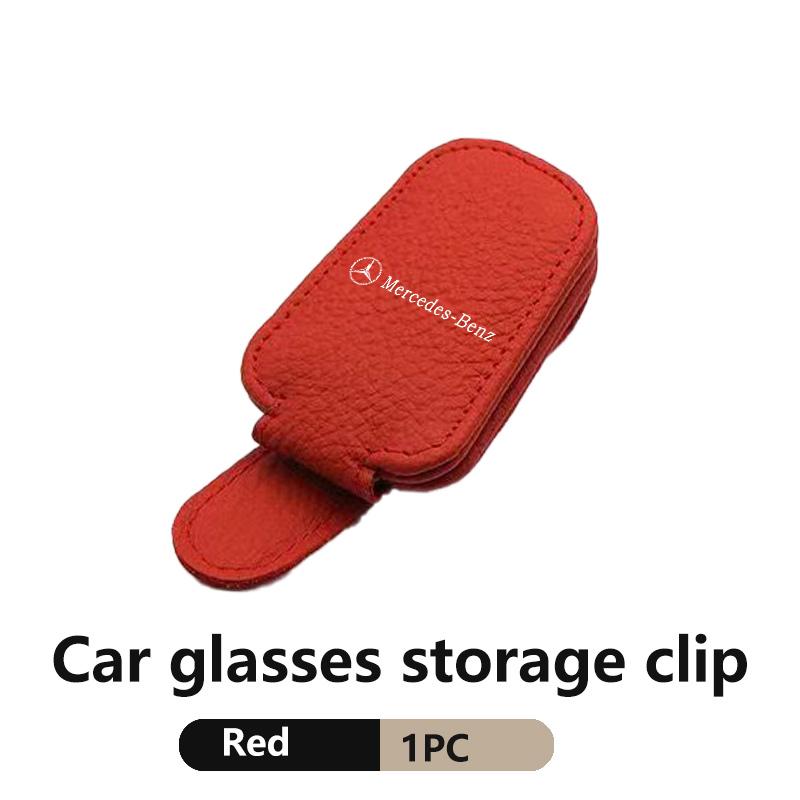 For Benz Car Sunshades Magnetic Leather Sunglasses Ticket Clip Auto Accessories AMG W213 W124 W108 W126 Exclusive W204 W222 W205