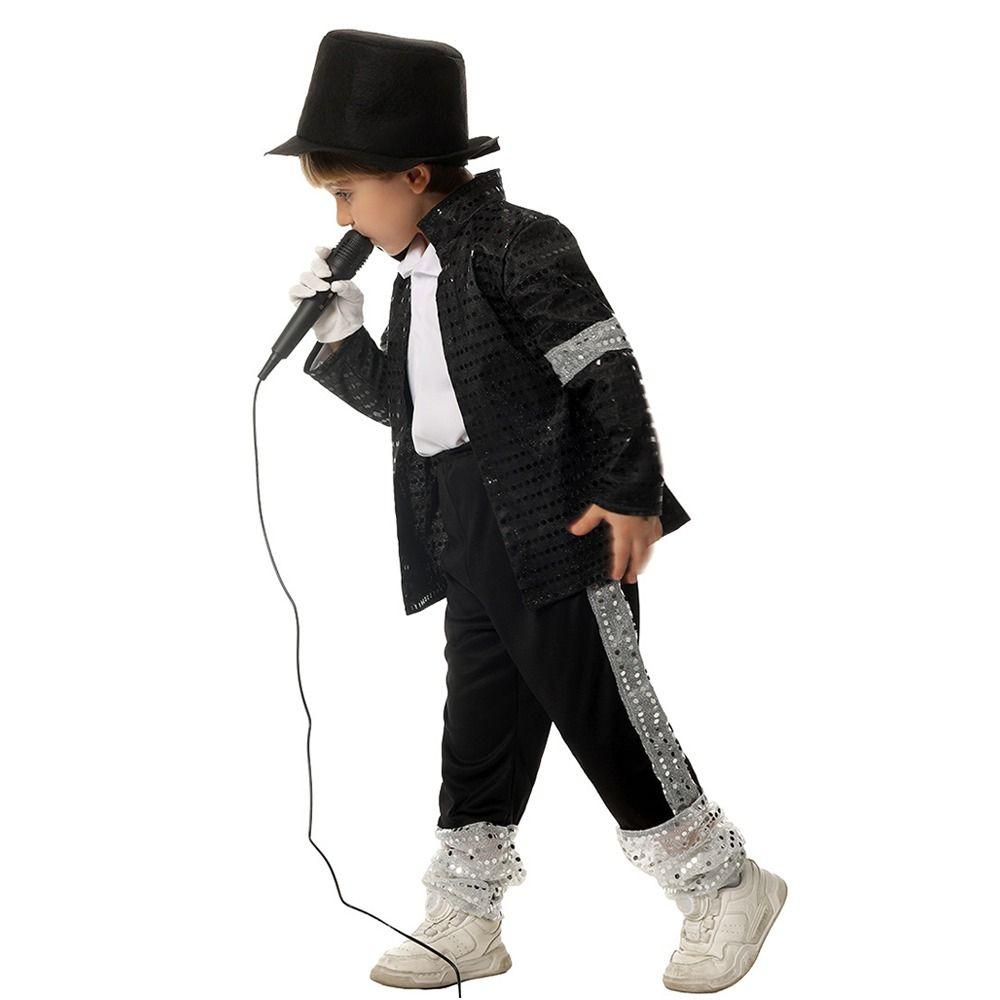 Костюм для косплея Billie Jean Карнавальный Черный Костюм Танцевальный Костюм Дети Мальчики Девочки