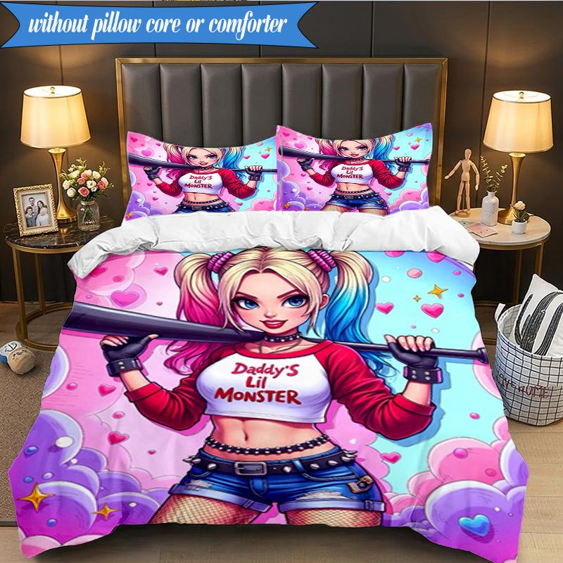 3PCS Quinn Artwork Bedding Set,Including 1pc Duvet Cover And 2pcs Pillowcases Perfect for Bedroom, Dormitory, Fan Christmas gift