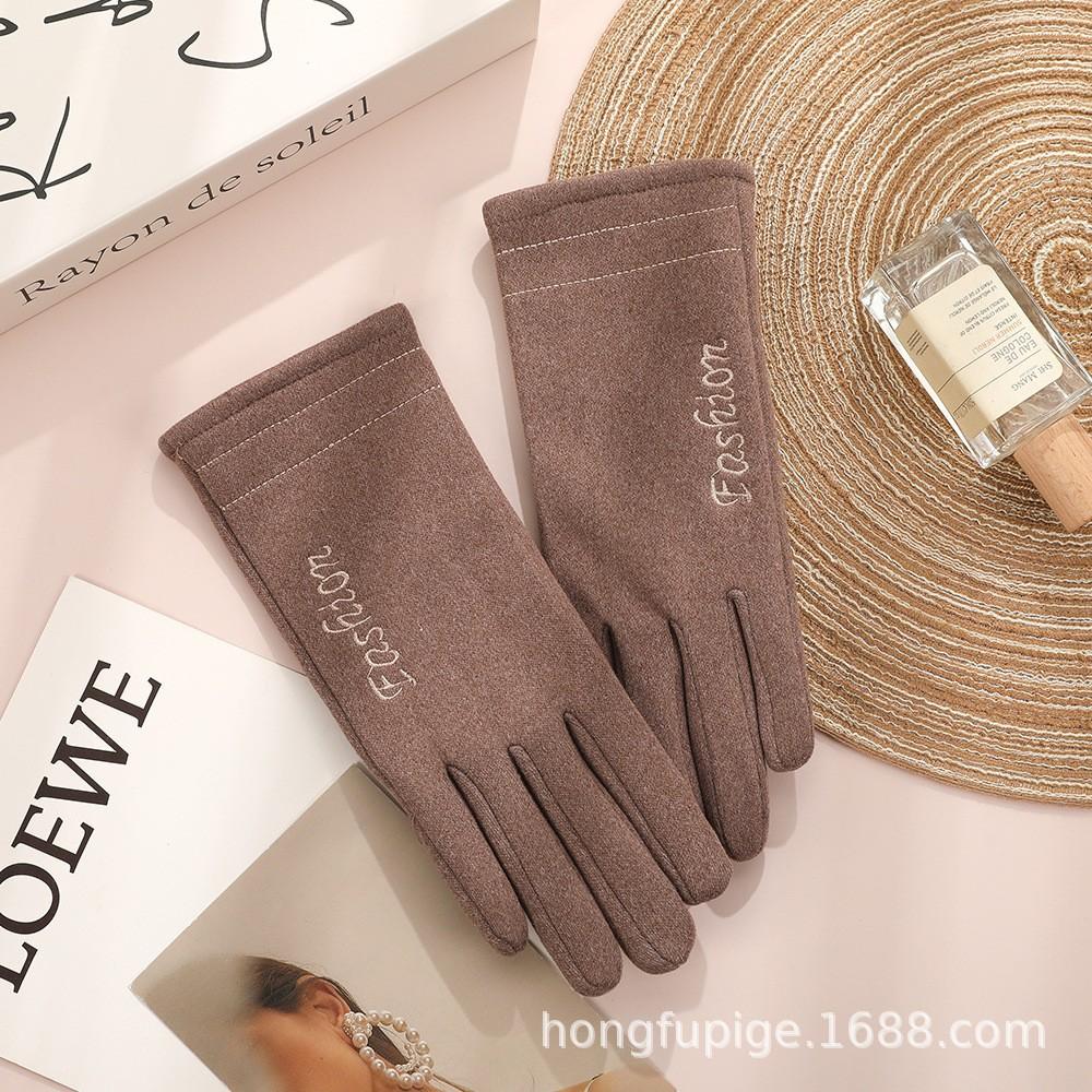 Теплые перчатки женские бархатные утолщенные ветрозащитные для улицы для верховой езды модные милые с бантом осенне-зимние перчатки