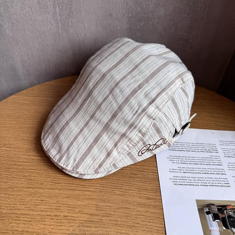 Vintage Duckbill Cap With Breathable Cotton Blend For Spring Summer Sun Protection