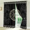 2 шт. Черные шторы с узором символа викингов, оконные украшения для спальни, гостиной, декоративные оконные драпировки, украшение для дома