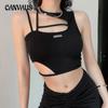Summer Women's Fashion Street Style Solid Colour Asymmetric Spice Girls Hollow Out Tank Top