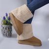 Зимние Новые Женские Снежные Сапоги Плюшевые Теплые Утолщенные Модные Сапоги Повседневные Замшевые 2024 Новые Сапоги на Толстой Подошве до Середины Голени Botas Mujer