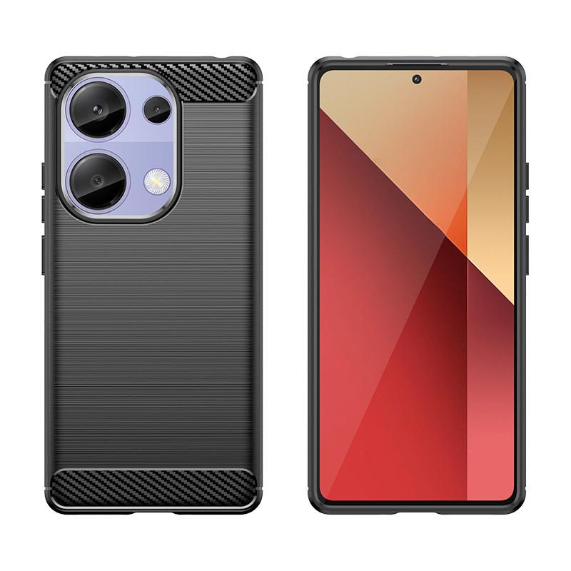 Защитный чехол для мобильного телефона Redmi A3 с текстурой шлифованного карбонового волокна