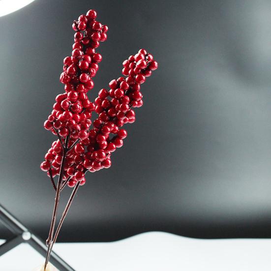 10Pcs Mini Round Artificial Red Berries Xmas Flower New Year Home Ornaments