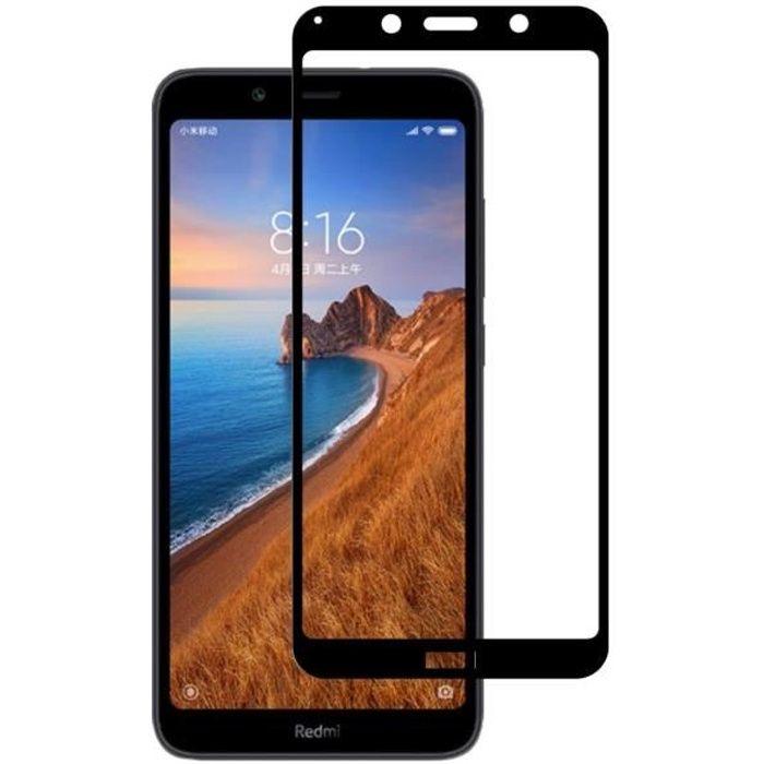 Film de protection - PHONILLICO - Xiaomi REDMI 7A - Verre Trempé Transparent - Bord Noir - Résistant aux rayures