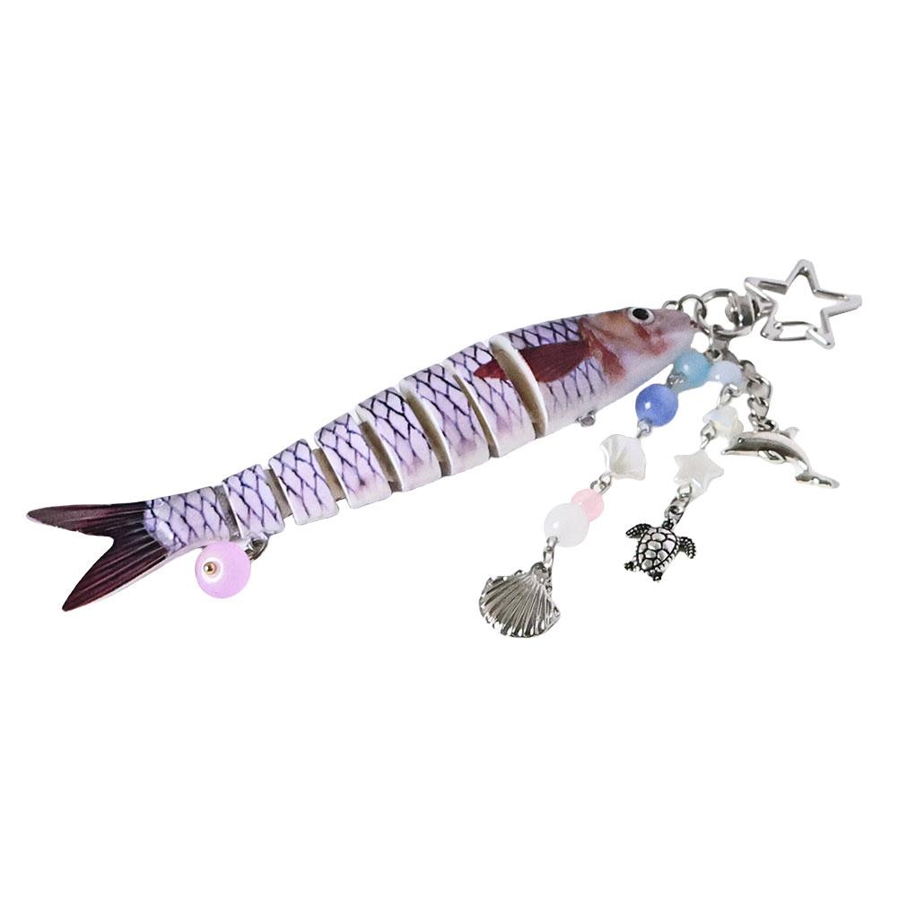 Fish Keychain Acrylic Fishing Lure Keychain Backpack Pendant Fishing Gifts for Men