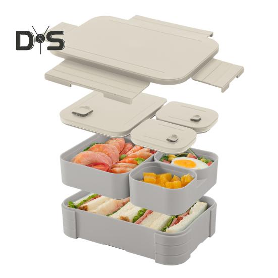 Ланч-бокс Bento для взрослых и детей, герметичный контейнер для ланча без бисфенола А, контейнер для планирования еды с несколькими отделениями