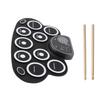 Drum Pads with Speakers Roll Up Drum Set Electronic Drum Set USB Rechargeable  Speaker Kids Roll Up Drum Practice Pad White
