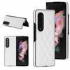Samsung Galaxy Z Fold 7 6 5 4 3 5G Кожаный защитный жесткий чехол с ромбовидным узором, противоударный, для Fold7, роскошный чехол-книжка для телефона