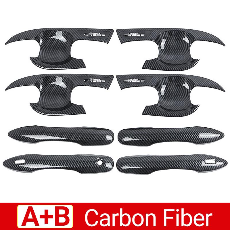 Для Toyota Corolla Cross XG10 2021 2022 2023 2024 Гибридная ABS карбоновая дверная ручка автомобиля Чаша Защитная накладка Наклейки на чехол