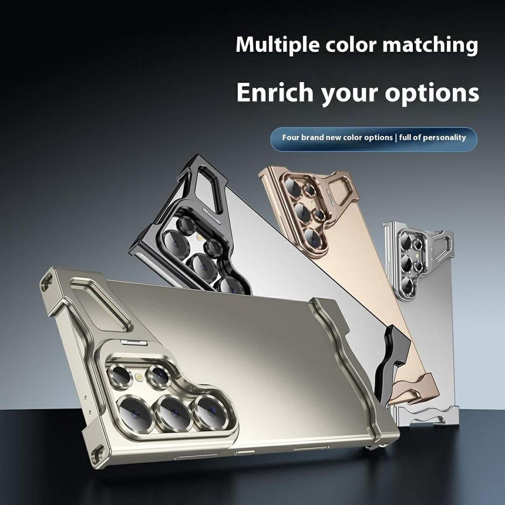 Бампер для Samsung Galaxy S25 Ultra, чехол для телефона с металлическими углами, отводящий тепло, с линзой-подставкой