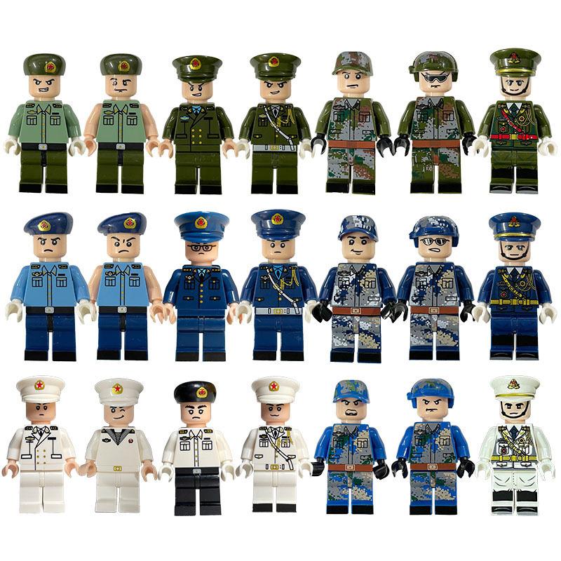 Море, Суша и Воздух Куклы из строительных блоков Китайские современные военные куклы Сборные Развивающие игрушки для мальчиков