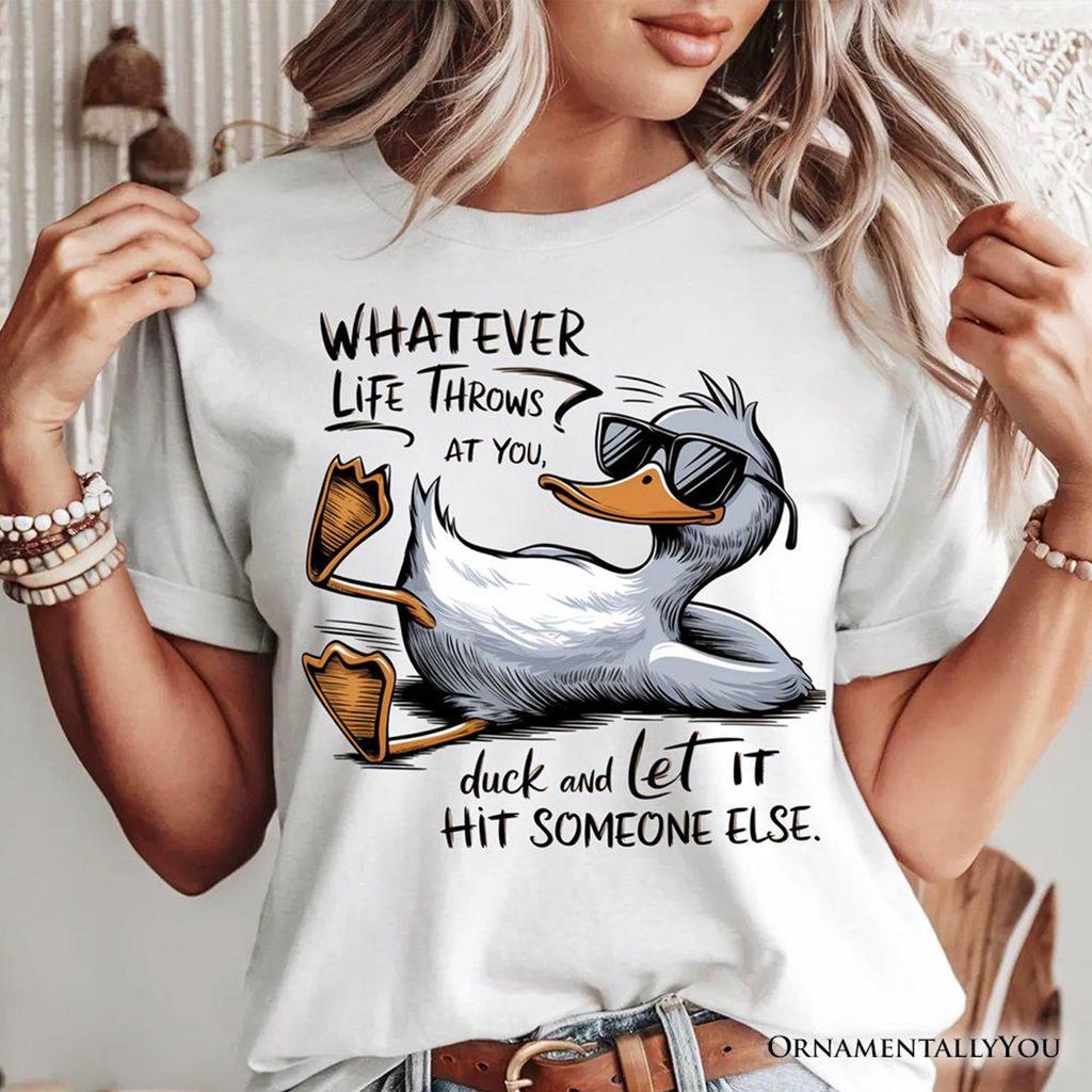 Chill Duck Life Quote T-and kids tshirt, Sarcastic White Tee for Cool People