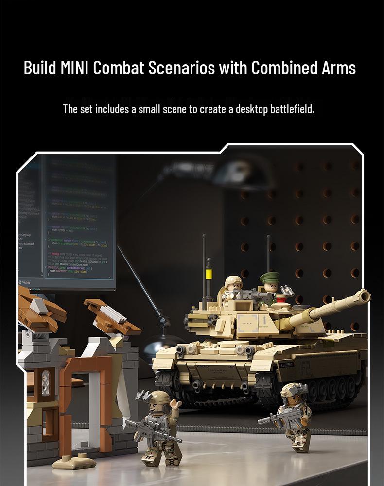 Модель танка Sengbao M1A2 Образовательная сборная игрушка для детей