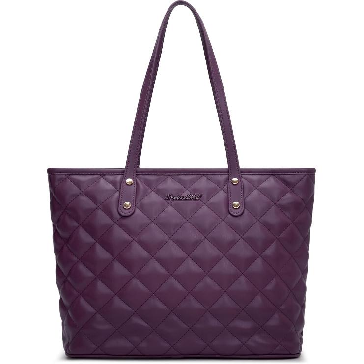 Montana West Quilted Tote Bag for Women Shoulder Bag Fashion Handbags with Top Zipper