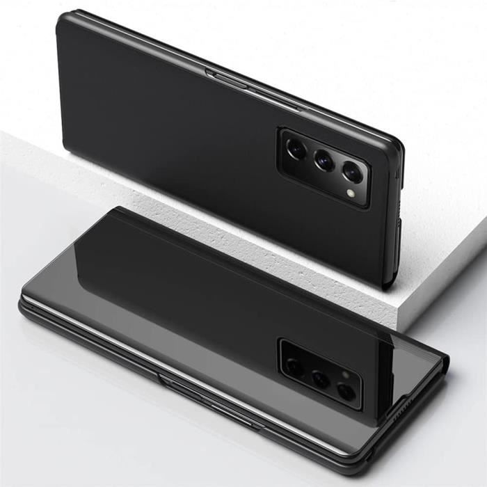 Coque pour Samsung Galaxy Z Fold 3 - BOOLING - Protection Antichoc Smart Case Clear View Noir