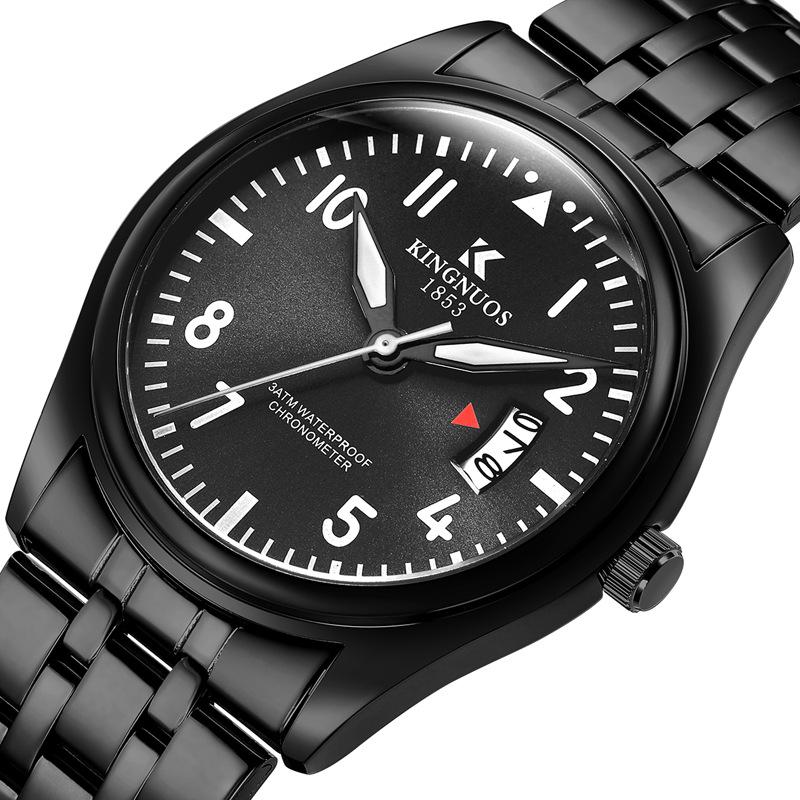 New Top Brand New Ultra-thin Three-eye Six-pin Steel Band Waterproof Watch Blue Light Glass Belt Men's Student Watch
