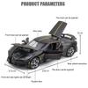 1/24 Scale Bugatti Voice of The Night Alloy Metal Diecast Car Model,  Pull Back Vehicle with Sound and Light Doll Toy Model Gift for Children