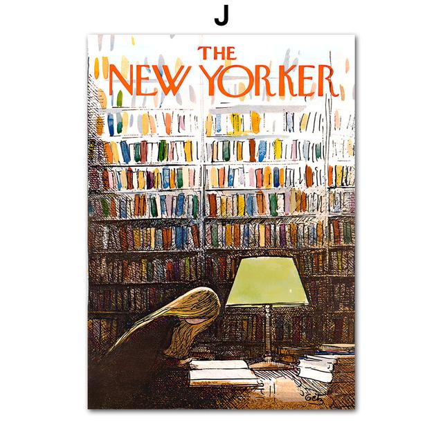 Ballerina Library Lion The New Yorker Magazine Wall Art Canvas Painting Posters And Prints Wall Pictures For Living Room Decor No Frame