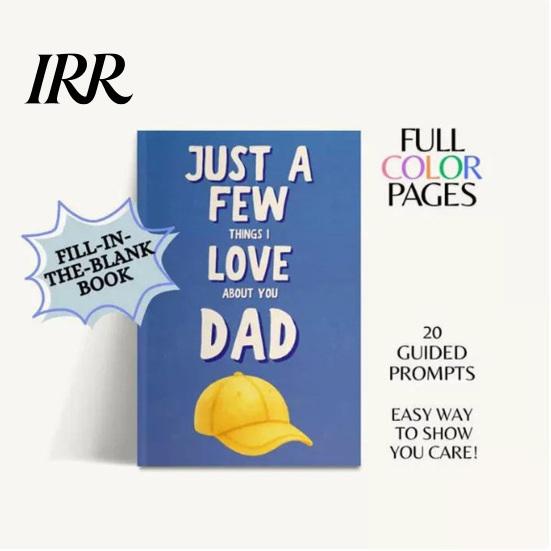 Keepsake Book for Father Fill-in-the-blank Memory Book, Just A Few Things I Love about You Dad Journal, 51 Sentimental Gift Sheets