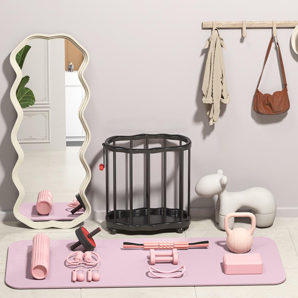 Plastic High Aesthetic Value, Light Luxury, Movable Dirty Clothes Basket, Home Yoga Mat Storage Basket, Bathroom Clothes Shelf