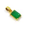 Green Emerald 14K Solid Yellow Gold Plated Handmade Natural Green Gemstone Pendant