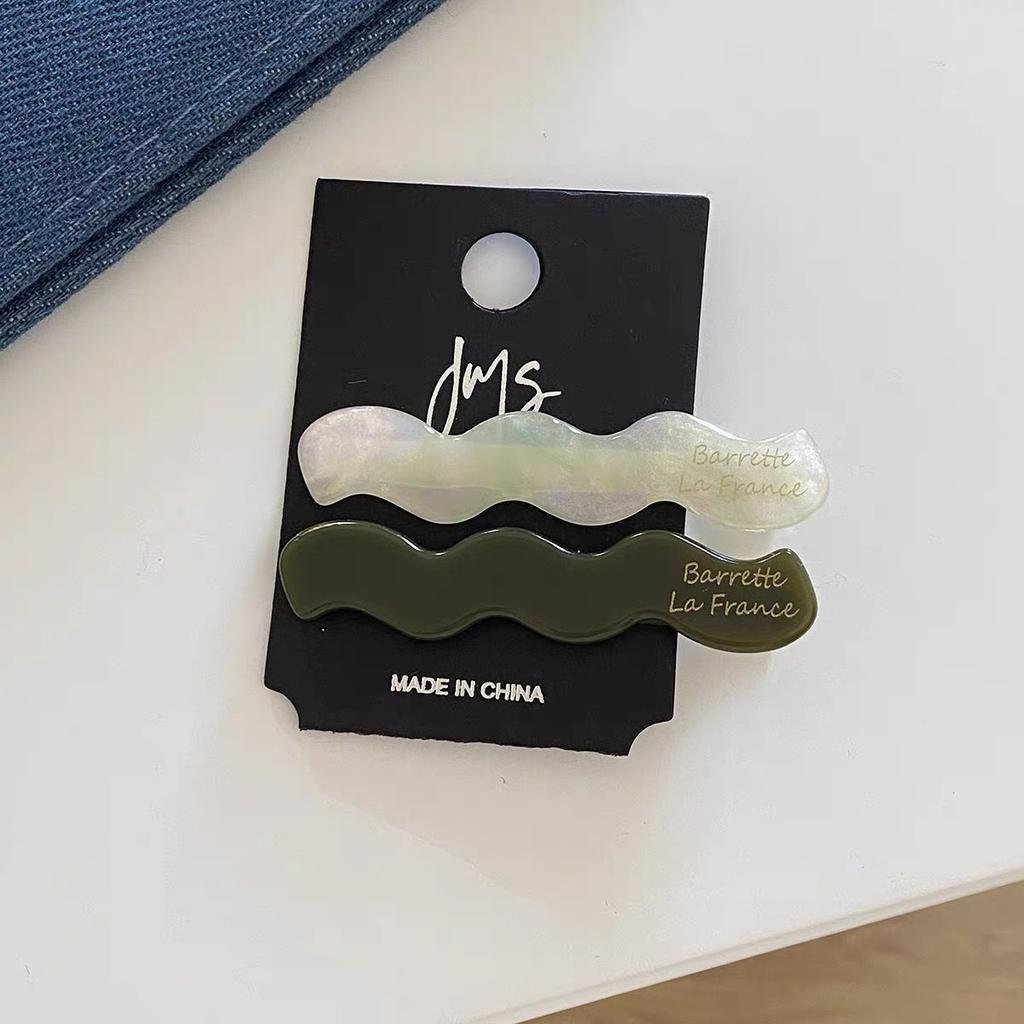 2pcs/set Acetate Hair Clips Wave Geometric Hairpin Colorful Printings Barrettes Elegant Sweet Cute Women Hair Accessories