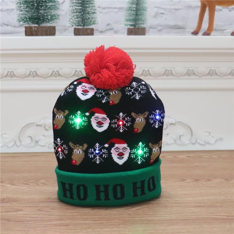 LED Light-Up Knitted Christmas Hat for Adults & Kids - Festive Party Accessory