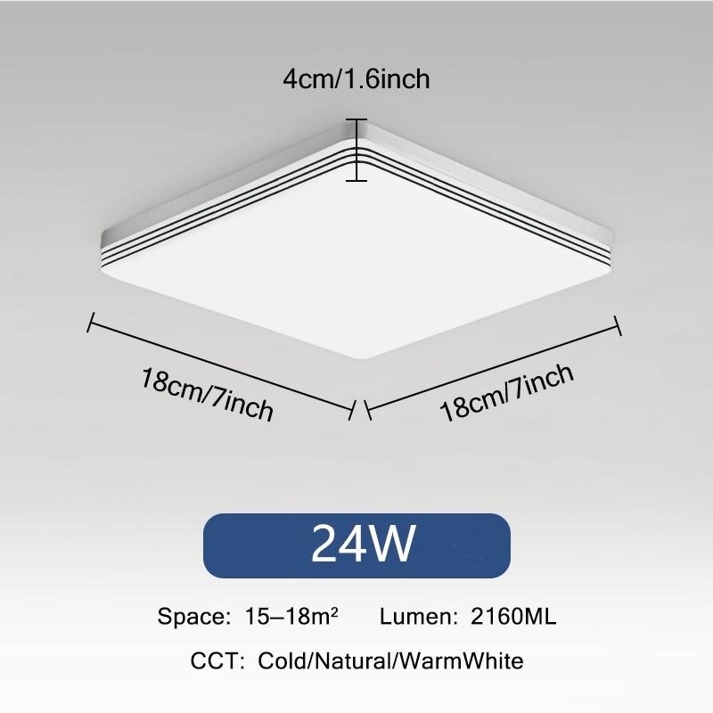 Светодиодный потолочный светильник, свет для спальни, холодный белый, 36 Вт, 24 Вт, 18 Вт, современная светодиодная панельная лампа для внутреннего освещения, ванной комнаты, прихожей, кухни