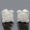 Fashion Gold Color Iced Out Square Bling Stud Earring Men Hip Hop Luxury Rhinestone Geometry Earrings for Women Party Zircon