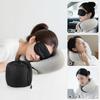 WOVTE Neck Washable Air Neck Memory Comfortable Portable Straight Neck Convenient Travel Item for Business Shinkansen and Airplanes Pillow, U-Shaped,