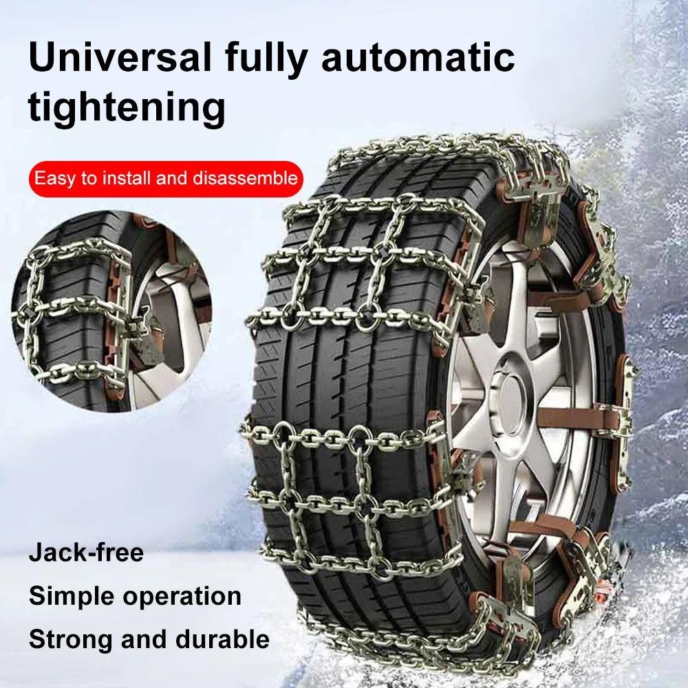 Thickened Stainless Steel Snow Chain Driving Safety Auto Anti-Skid Chain for Tire Width 165-285mm