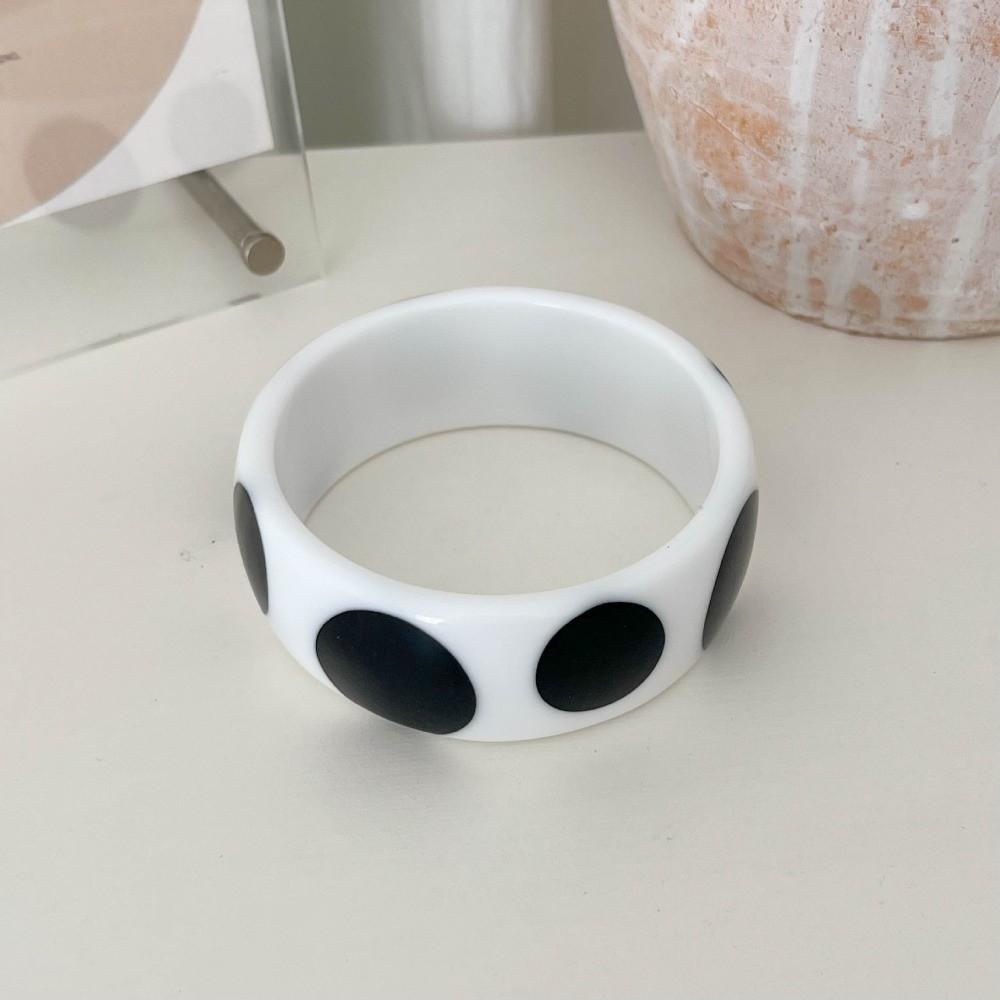 Wide Y2K Style Bangle Polka Dot Cuff Bracelet Resin Bracelets for Women Girls Minimalist Jewelry