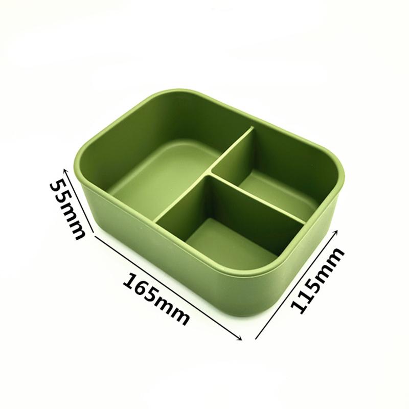 Силиконовая герметичная коробка для ланча и хранения свежих продуктов, трехсекционная коробка для детского питания пищевого качества